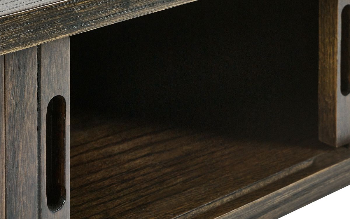 Wood Coffee Table with Sliding Doors