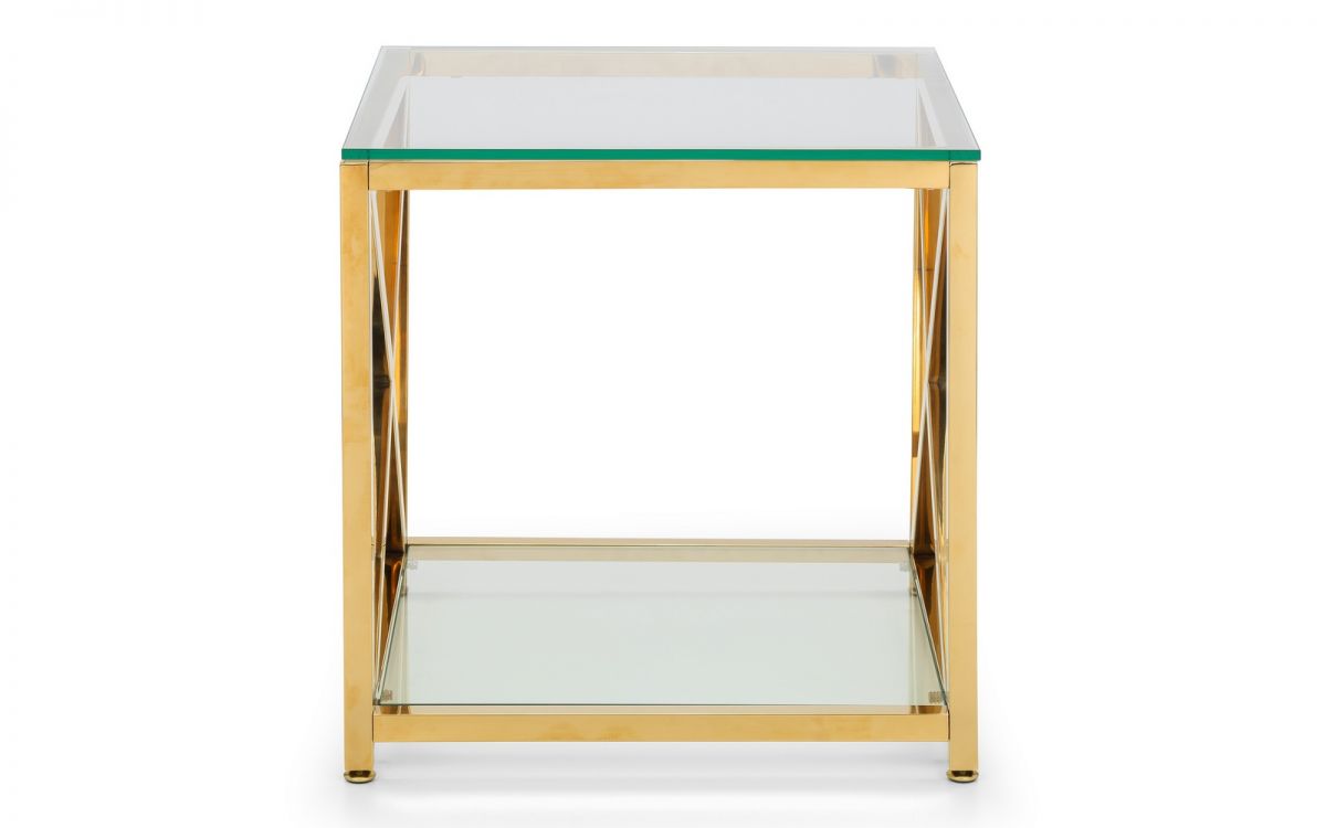 Gold Glass Lamp Table