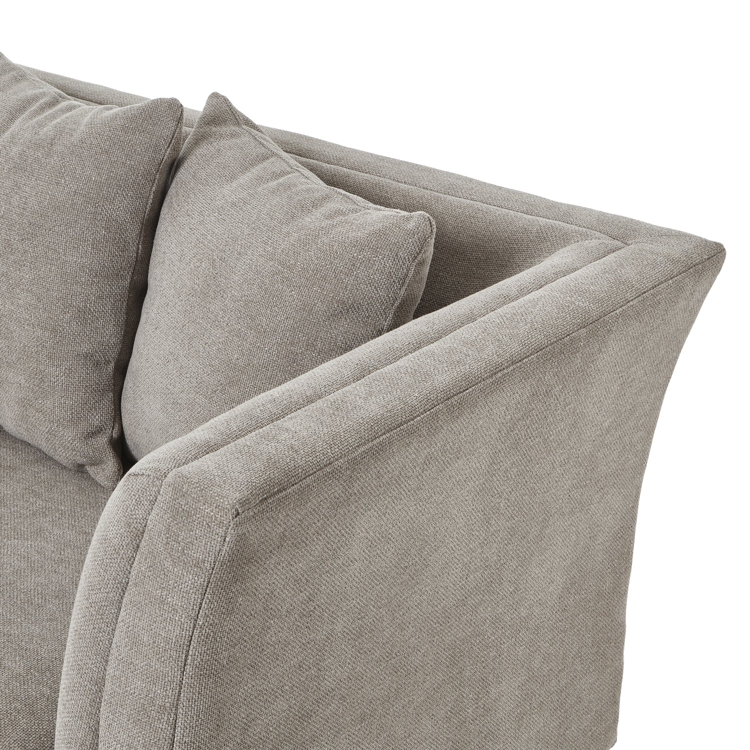 Vesper Taupe Cushion Back 3 Seater Sofa