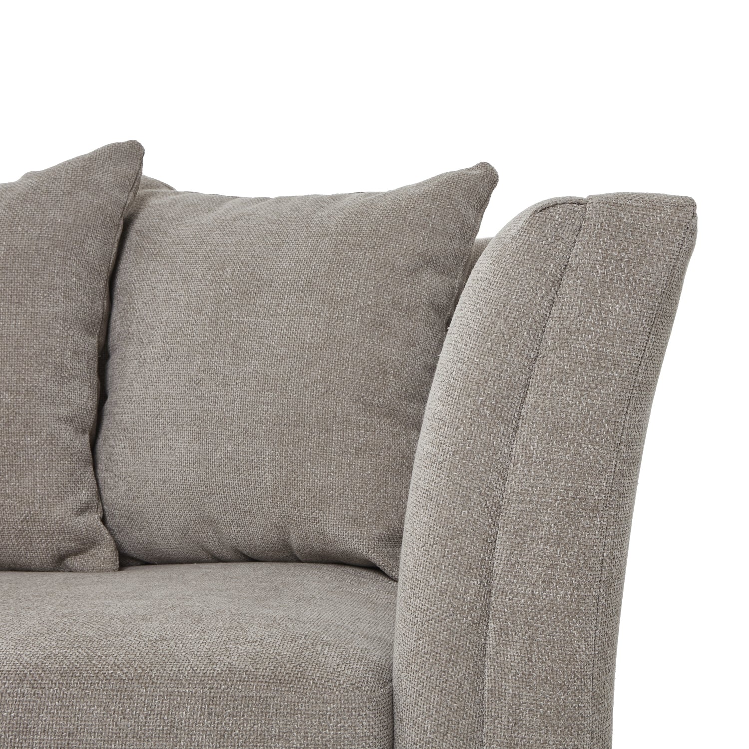 Vesper Taupe Cushion Back 3 Seater Sofa