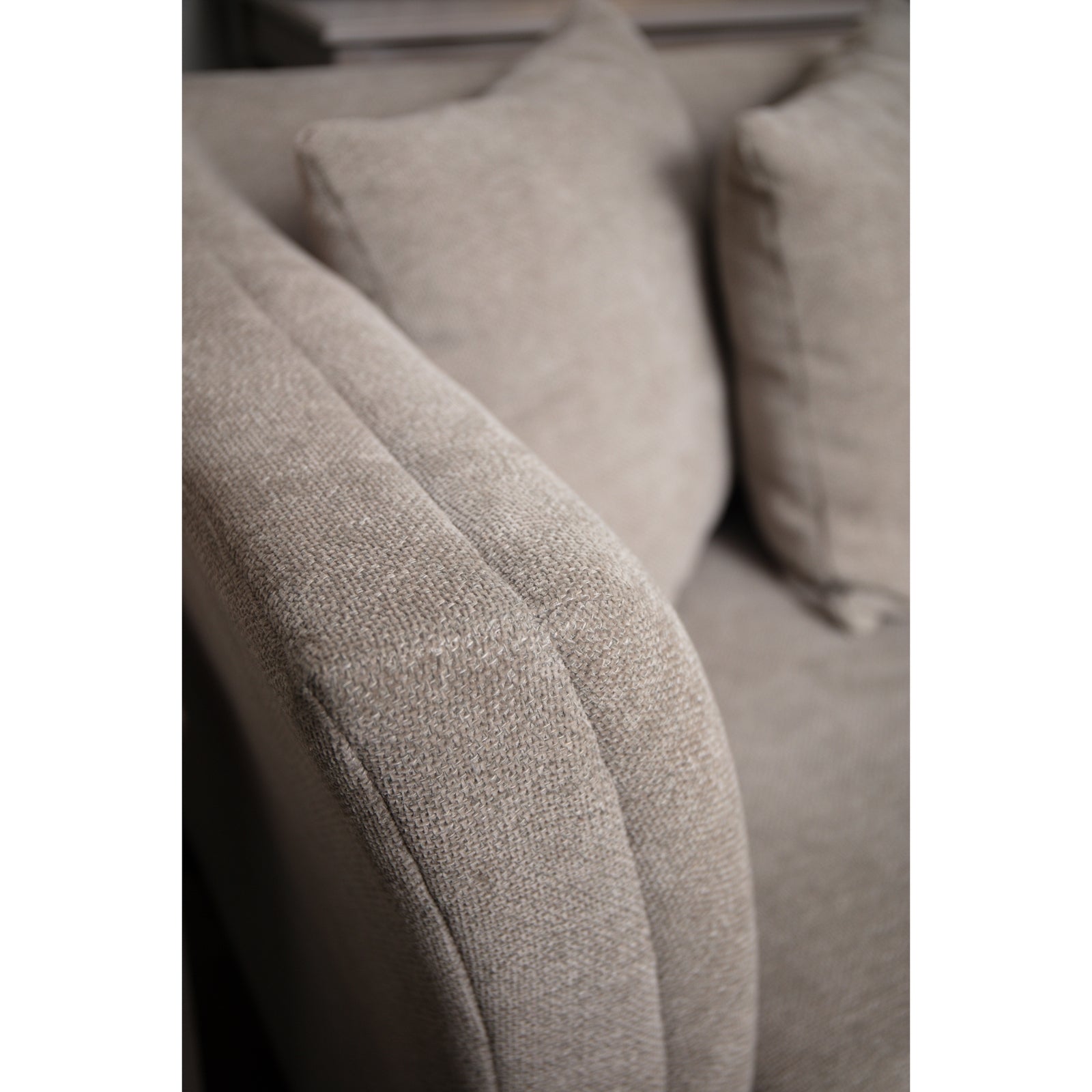 Vesper Taupe Cushion Back 3 Seater Sofa