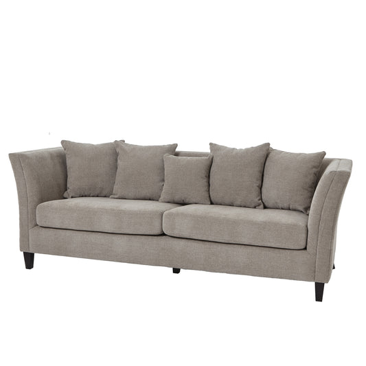 Vesper Taupe Cushion Back 3 Seater Sofa
