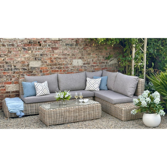 Amalfi Collection Outdoor Large Corner Sofa Set with Table