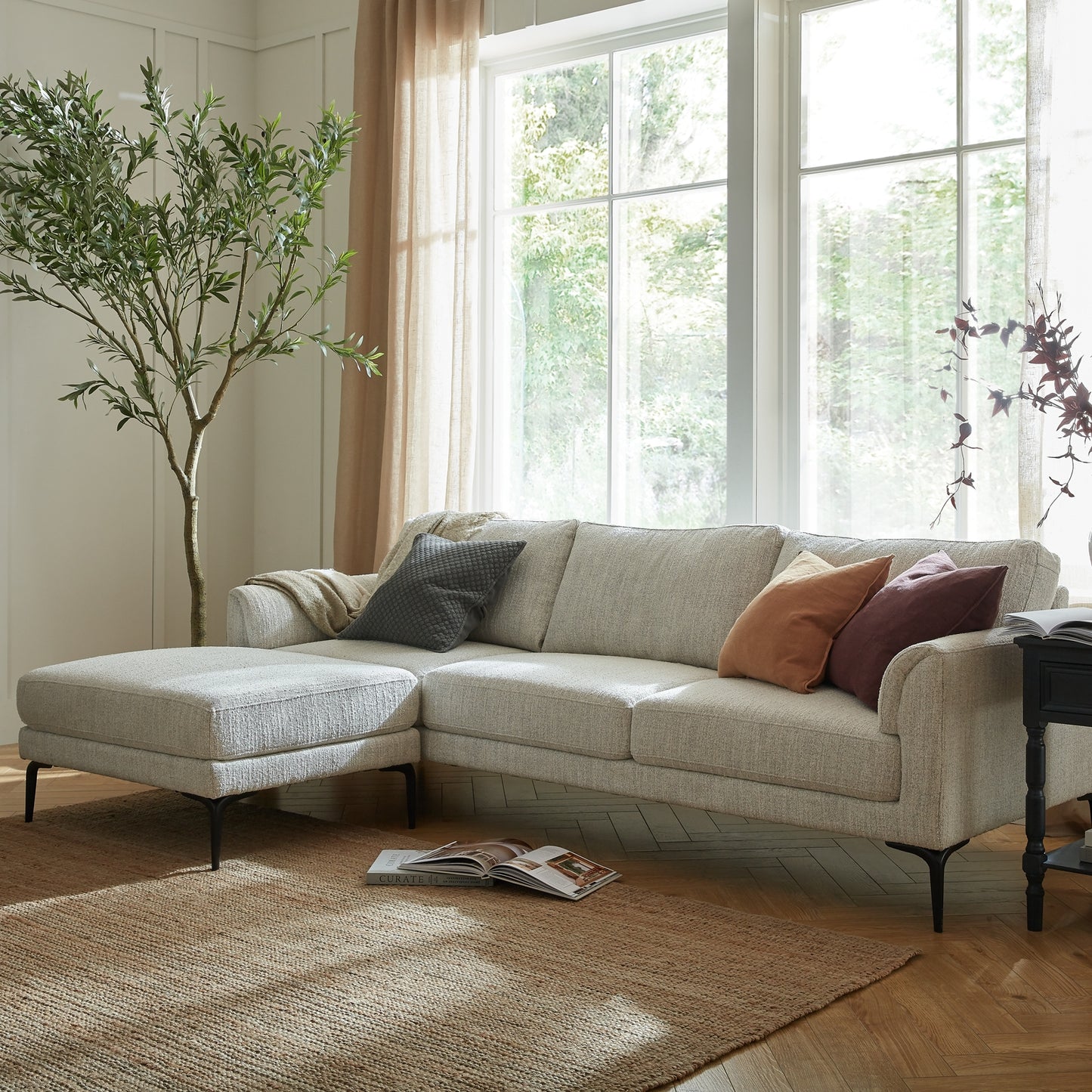 3 Seater Sofa With Footstool