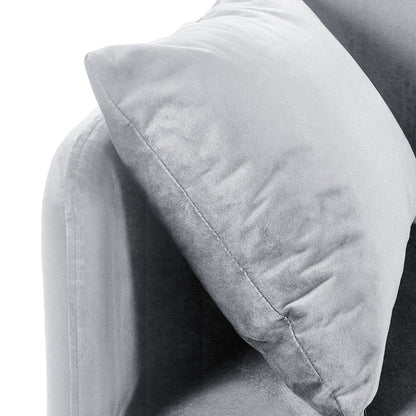 Gray cushion on a chair with a white background