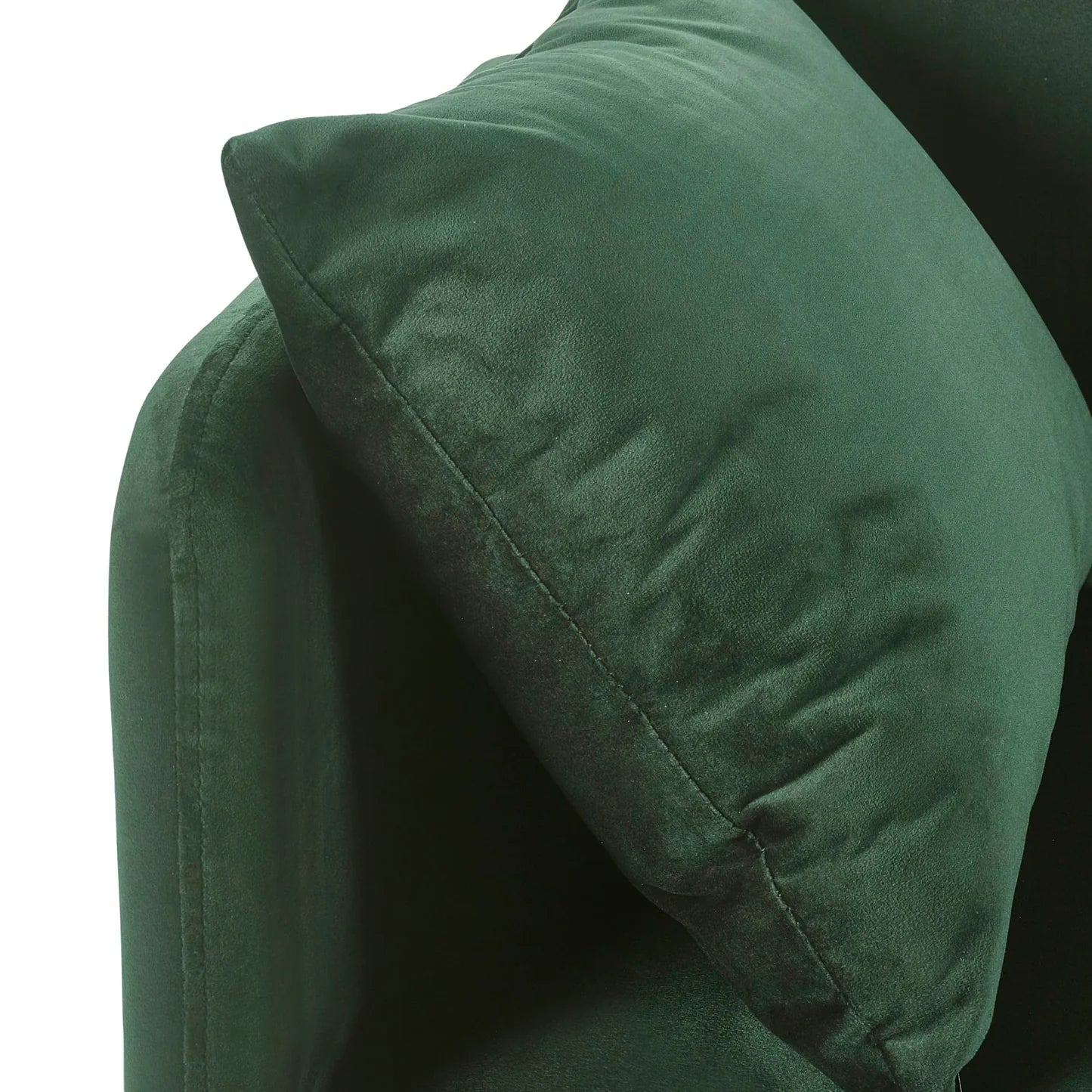 Close-up of a green pillow with a plain background