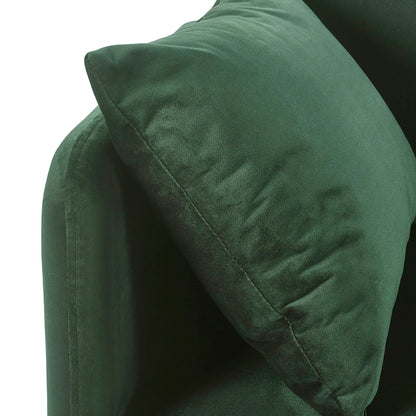 Close-up of a green pillow with a plain background