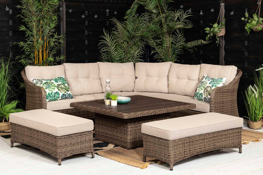 Outdoor Brown Corner Sofa