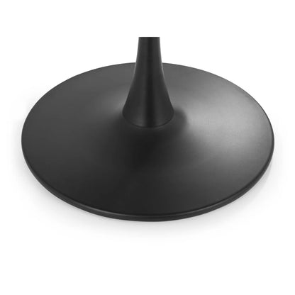 Black round base on a white background