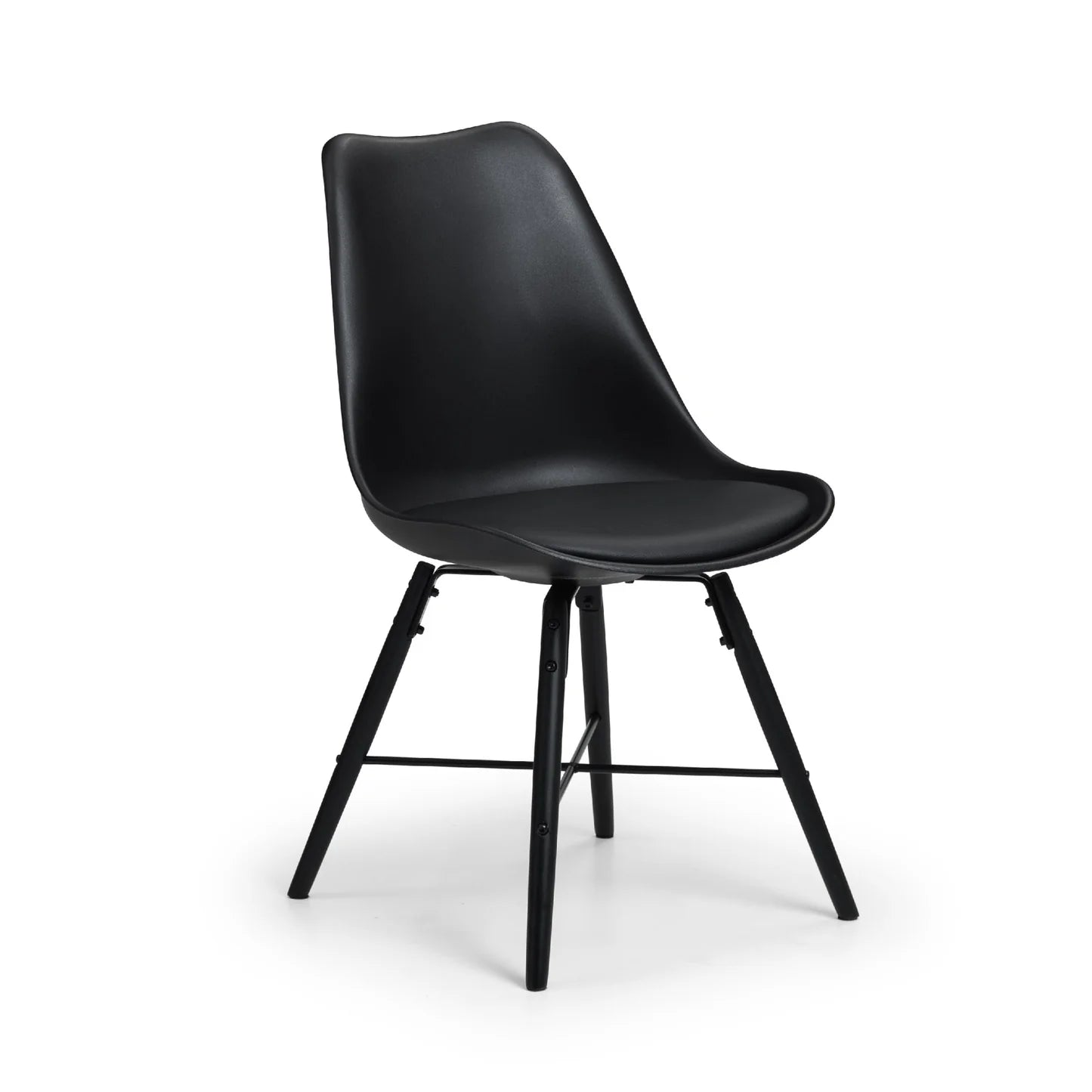 Black chair with black legs on a white background
