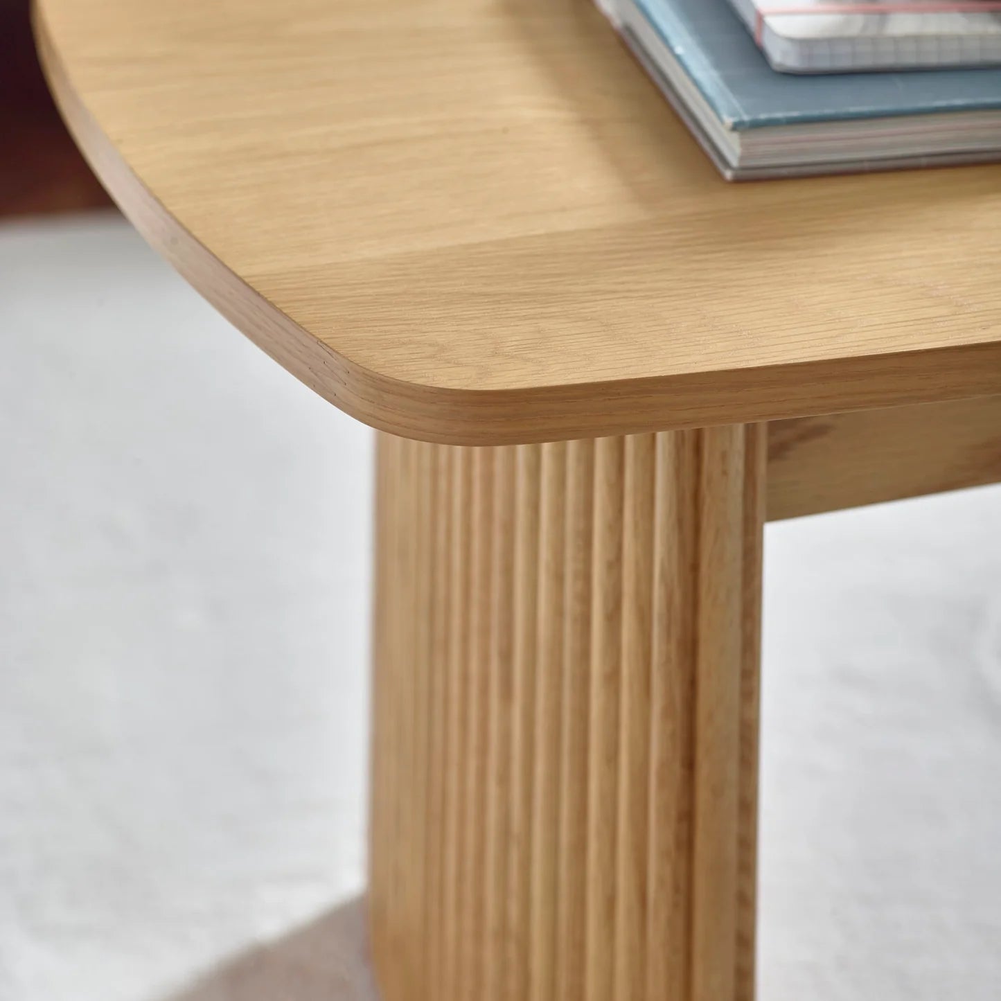 Light Oak Effect Fluted 90cm Compact Coffee