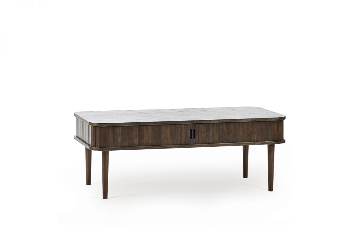 Wood Coffee Table with Sliding Doors