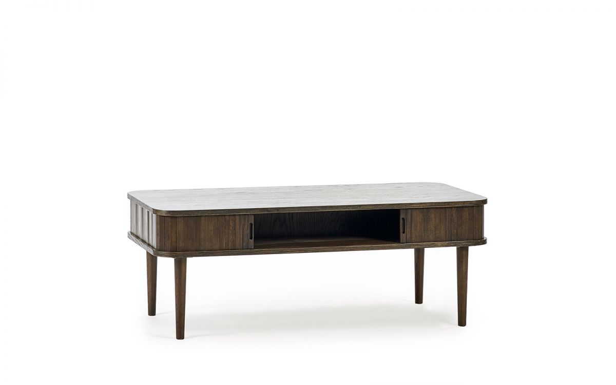 Wood Coffee Table with Sliding Doors