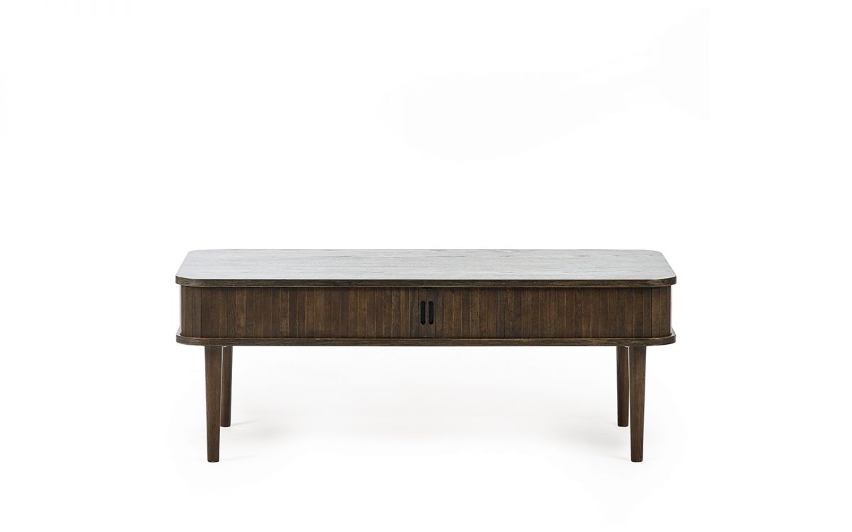Wood Coffee Table with Sliding Doors