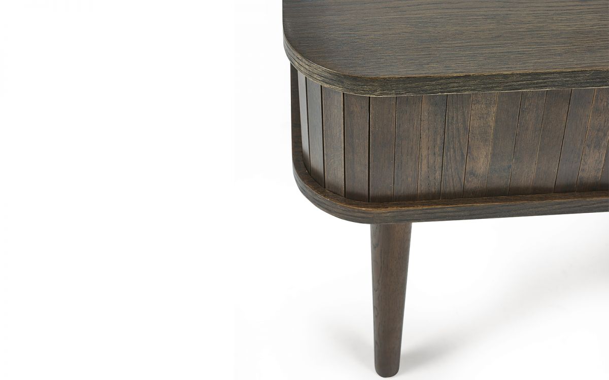 Wood Coffee Table with Sliding Doors