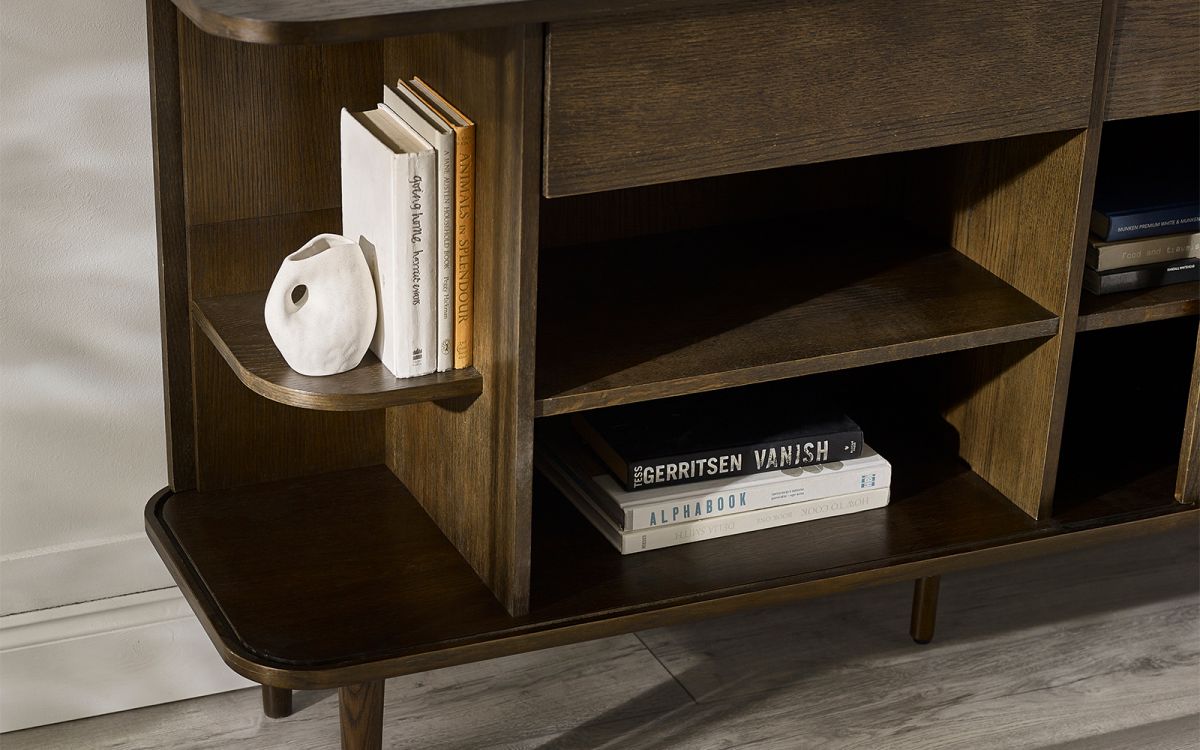 Wood Sideboard With Sliding Doors