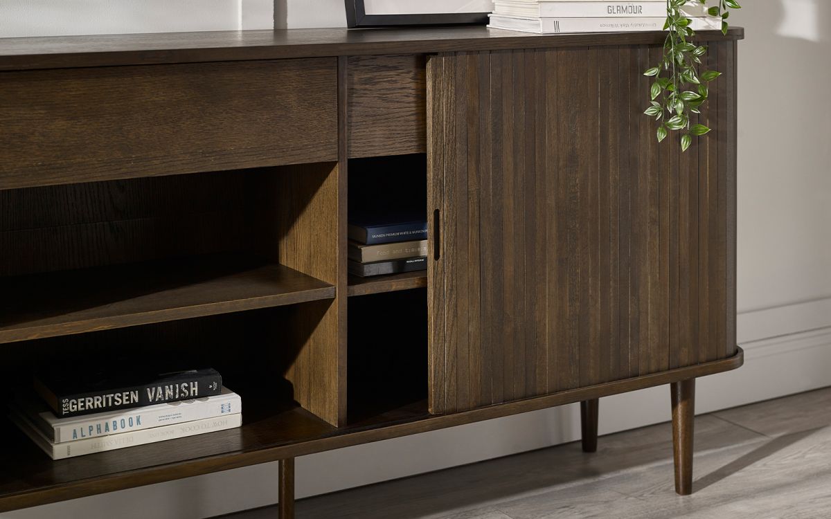 Wood Sideboard With Sliding Doors