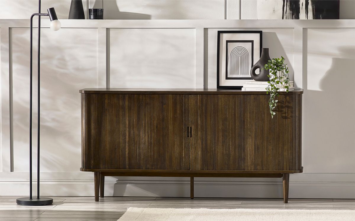 Wood Sideboard With Sliding Doors