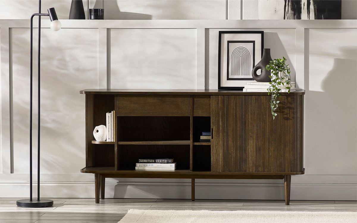 Wood Sideboard With Sliding Doors