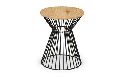 Euro Oak Round Wire Lamp Table