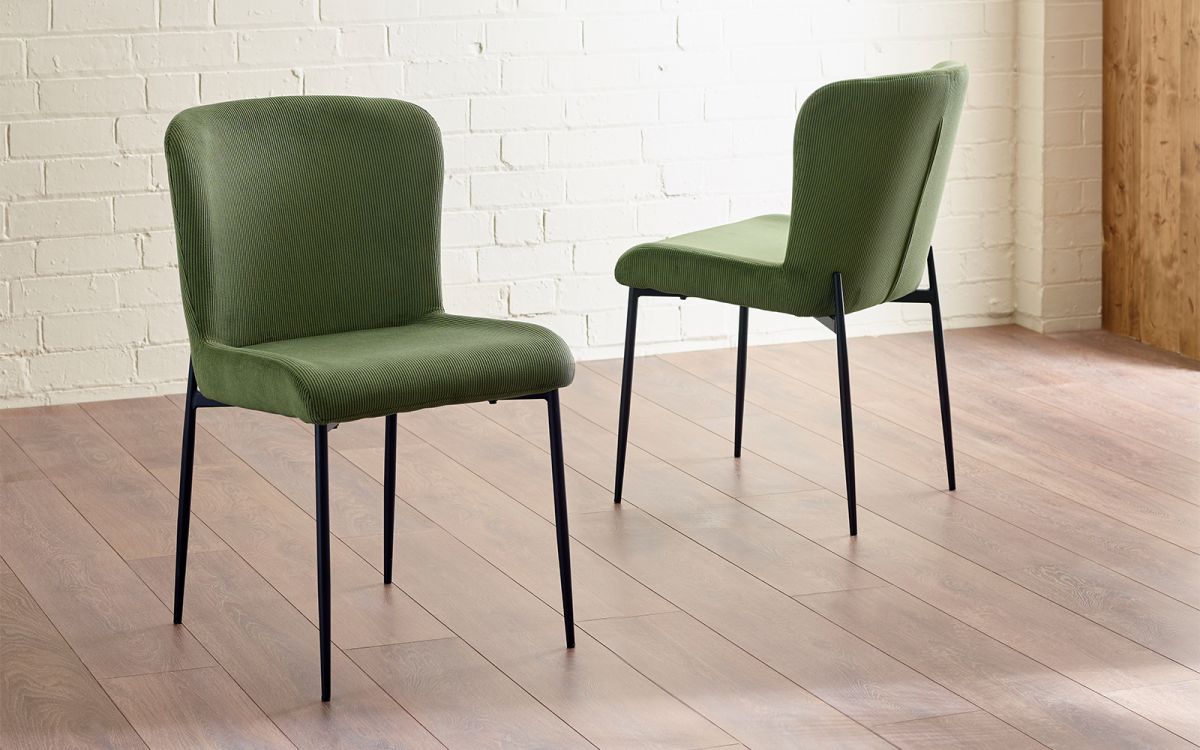 Leonie Grey or Green Velvet Dining Chair