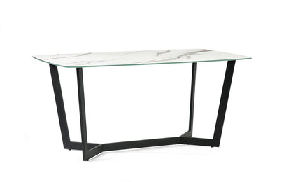 Olympus Black/White Marble Effect 6 Seater Dining Table