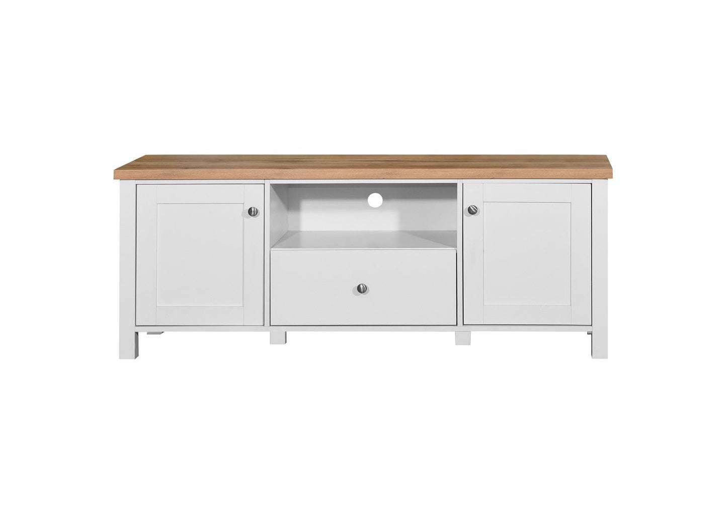 Oak TV Stand Unit Cabinet with 2 Door and 1 Drawers 60 inches