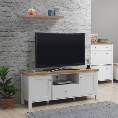 Oak TV Stand Unit Cabinet with 2 Door and 1 Drawers 60 inches