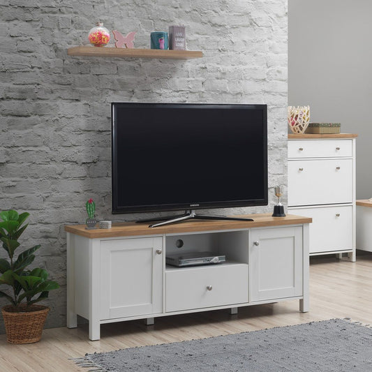 Oak TV Stand Unit Cabinet with 2 Door and 1 Drawers 60 inches