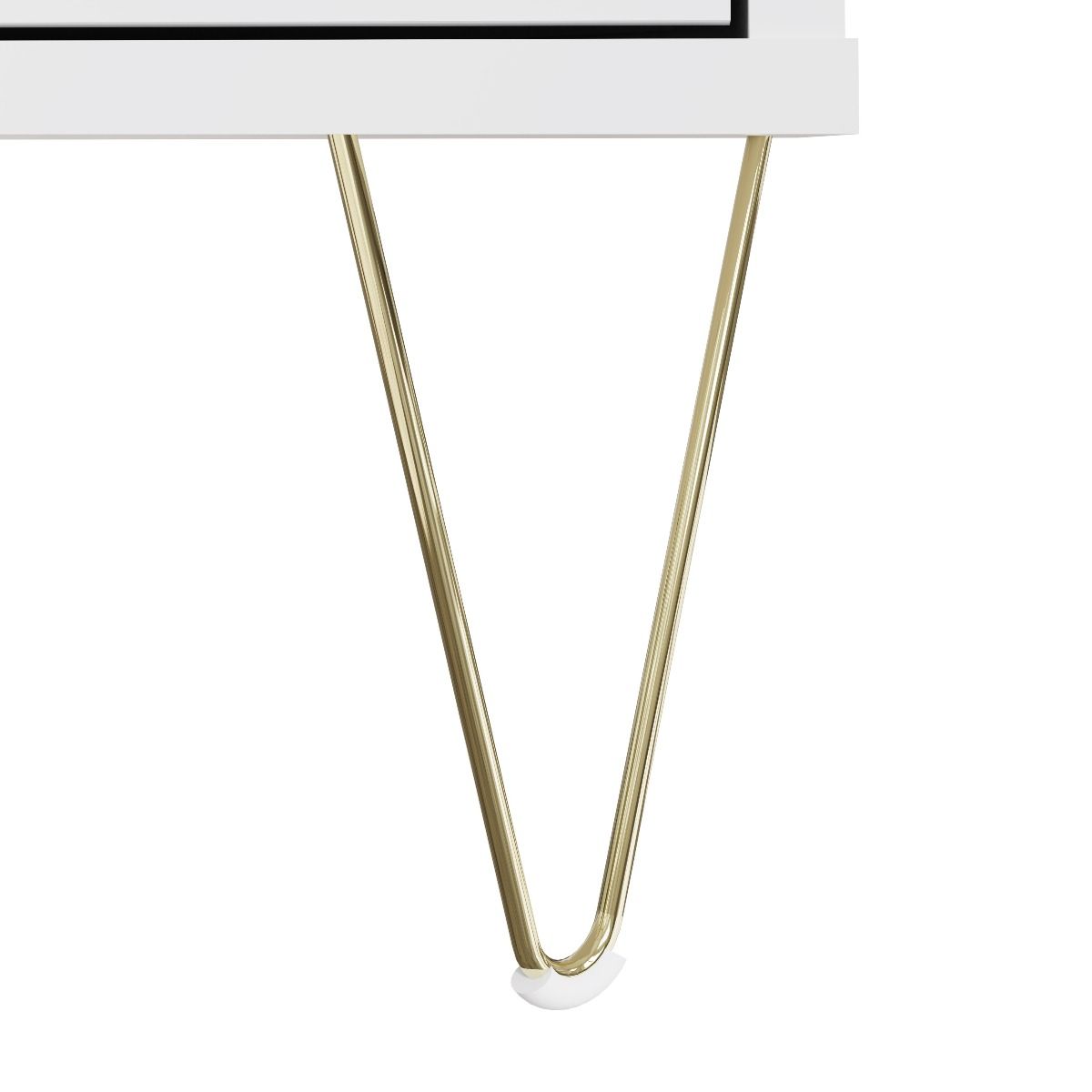 1 Sliding Drawer White TV stand gold legs
