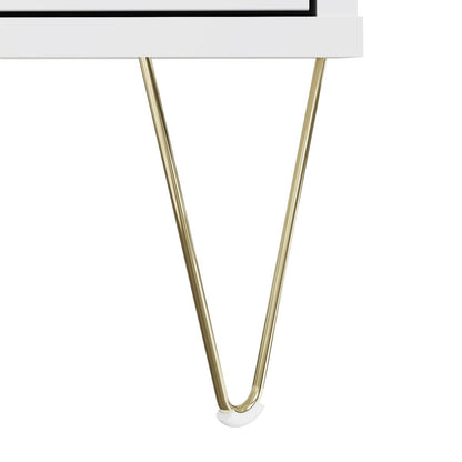 1 Sliding Drawer White TV stand gold legs