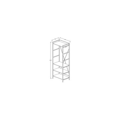 Open Oak Slim Wardrobe 4 Shelves measurement